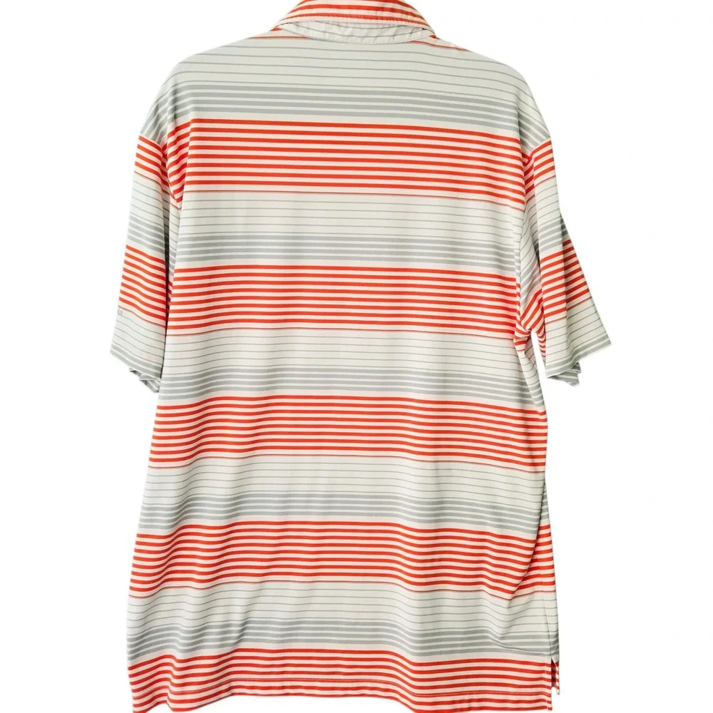 Columbia Golf OSU Cowboys‎ Polo Shirt XL Orange Gray Stripe Short Sleeve Men